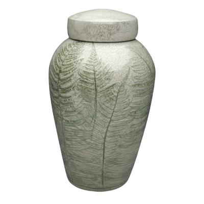 Fern Raku Companion Cremation Urn