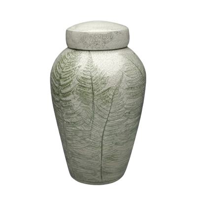 Fern Raku Cremation Urn