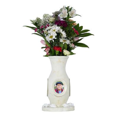 Vase of Life Cream Marble Luxury Cremation Urn