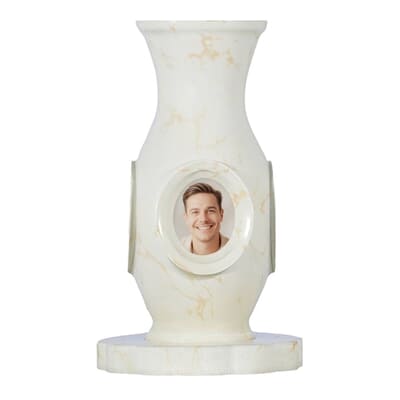Vase of Life Cream Marble Luxury Cremation Urn