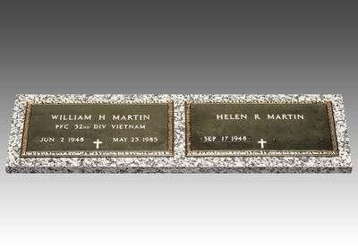 Veteran Bronze Grave Marker For Two