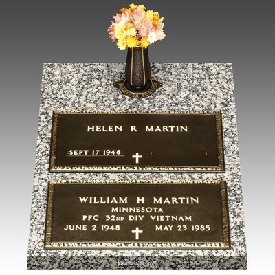 Veteran Bronze Grave Marker Top Vase