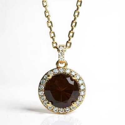 Vintage Brown Cremation Diamond Necklace