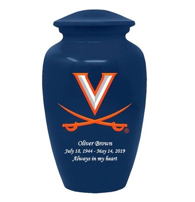 Virginia University Cavaliers blue Cremation Urn