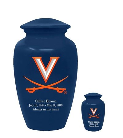Virginia University Cavaliers blue Cremation Urns