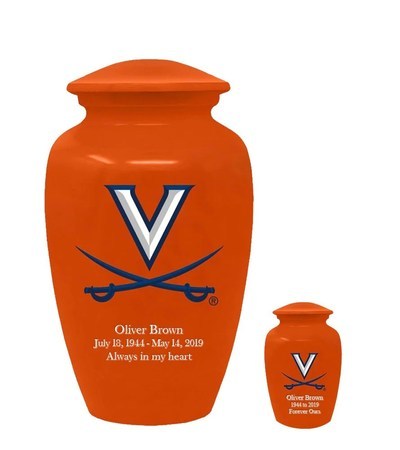 Virginia University Cavaliers Orange Cremation Urns