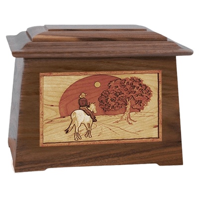 Horse & Moon Walnut Aristocrat Cremation Urn