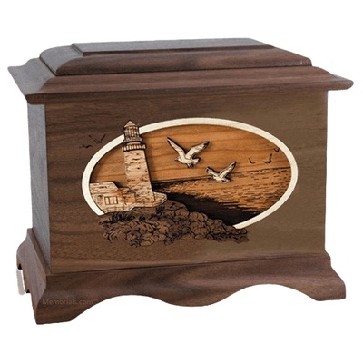 Sea Coast Walnut Cremation Urn