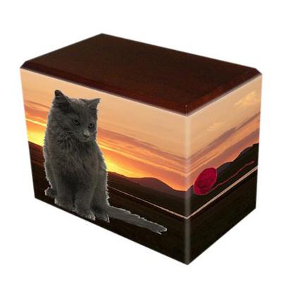 Country Walnut Pet Picture Urn II