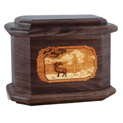 Elk Walnut Octagon Cremation Urn