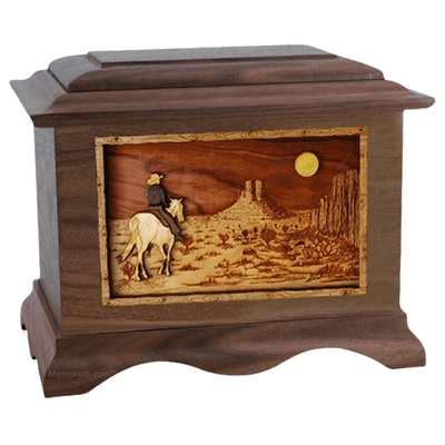 Horse Moon Walnut Cremation Urn