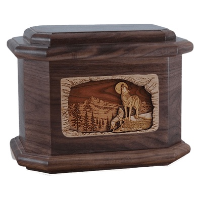 Moonlight Serenade Walnut Octagon Cremation Urn