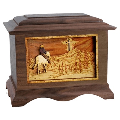 Last Horse Ride Walnut Cremation Urn