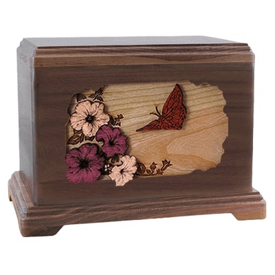 Butterfly Walnut Hampton Cremation Urn