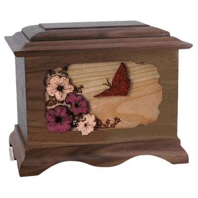 Butterfly Walnut Cremation Urn