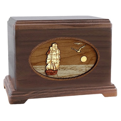 Sailing Home Walnut Hampton Cremation Urn