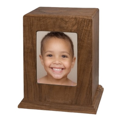 Walnut Picture Wood Cremation Urn