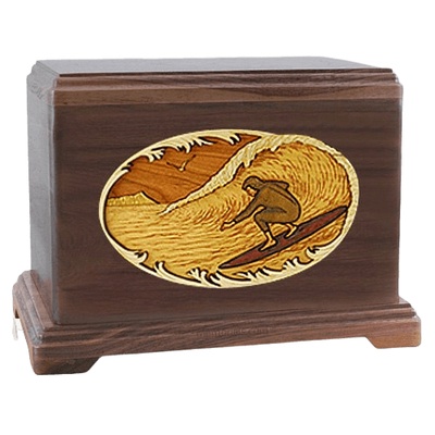 Surfer Walnut Hampton Cremation Urn