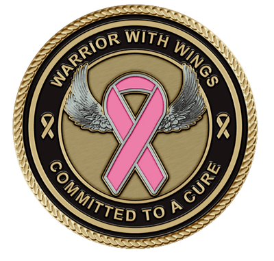 Warrior with Wings Breast Cancer Large Medallion