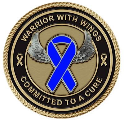 Warrior with Wings Colon Cancer Large Medallion