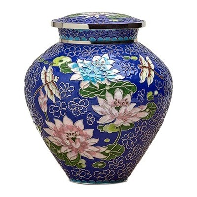 Water Lily Cloisonne Urn