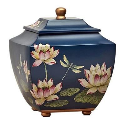 Waterlily Ceramic Urn