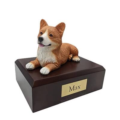 Welsh Corgi Laying Large Dog Urn