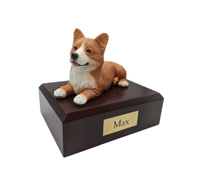 Welsh Corgi Laying Small Dog Urn