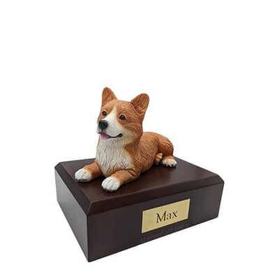 Welsh Corgi Laying Small Dog Urn