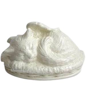 Angel Cat Cremation Urn White