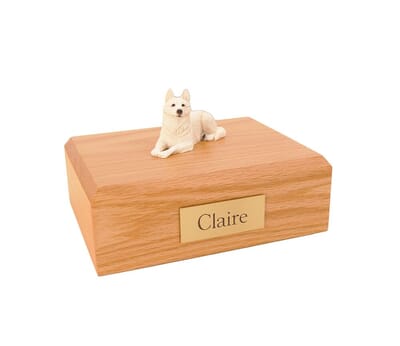 White German Shepherd Small Dog Urn