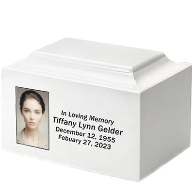 White Marble Photo Urn