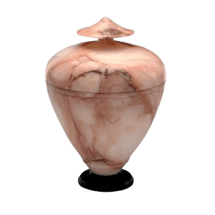 Exclusive White Pink Alabaster Cremation Urn