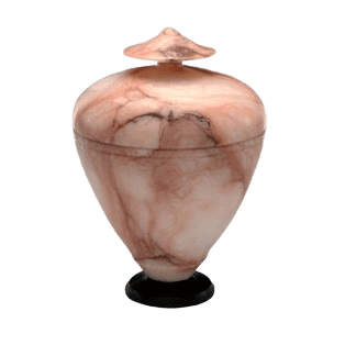 White & Pink Alabaster Infant Urn