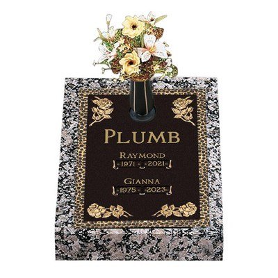 Wild Roses Companion Deep Bronze Headstone