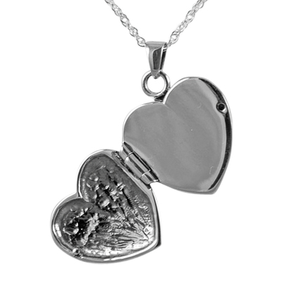 Wing Heart Locket Keepsake Pendant