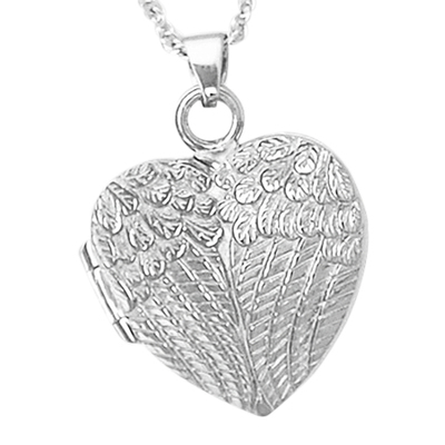 Wing Heart Locket Keepsake Pendant