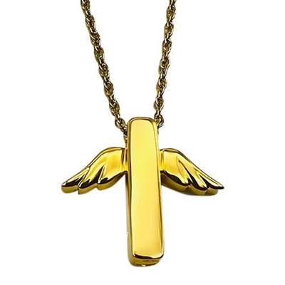 Winged Cross Urn Necklace II