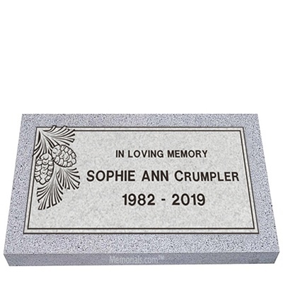 Winter Pines Granite Grave Marker 24 x 12