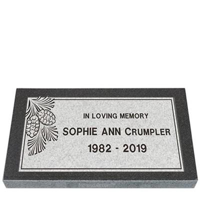 Winter Pines Granite Grave Marker 28 x 16