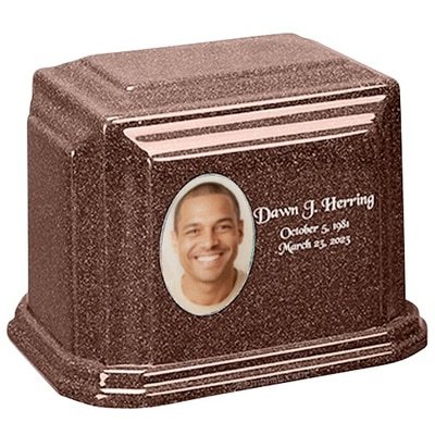 Wood Tone Cultured Photo Urn
