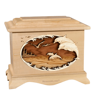 Dolphins Maple Cremation Urn