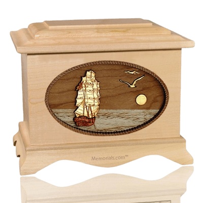 Sailing Home Maple Wood Cremation Urn