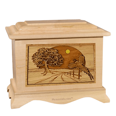 Pheasant Maple Cremation Urn