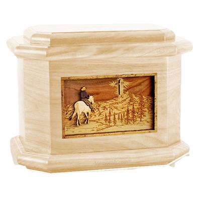 Last Horse Ride Maple Octagon Cremation Urn