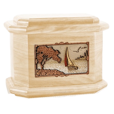 Sailboat Maple Octagon Cremation Urn