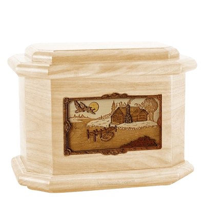 Rustic Paradise Maple Octagon Cremation Urn