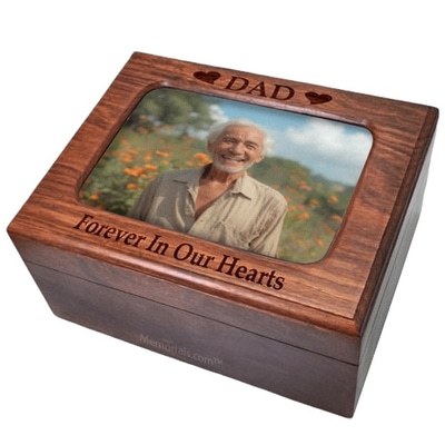 Wooden Photo Chest Cremation Urn