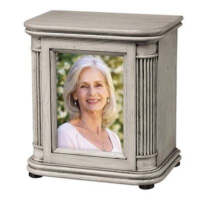 Wooden Urn With Photo