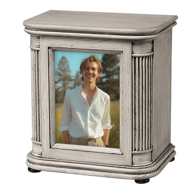 Wooden Urn With Photo